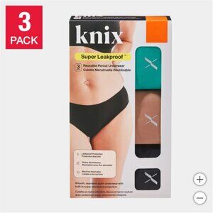 Knix Women's Super Leakproof Reusable Period Bikini Underwear, 3-pack XL